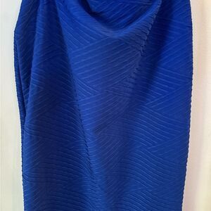 Chic Blue Textured Pencil Skirt